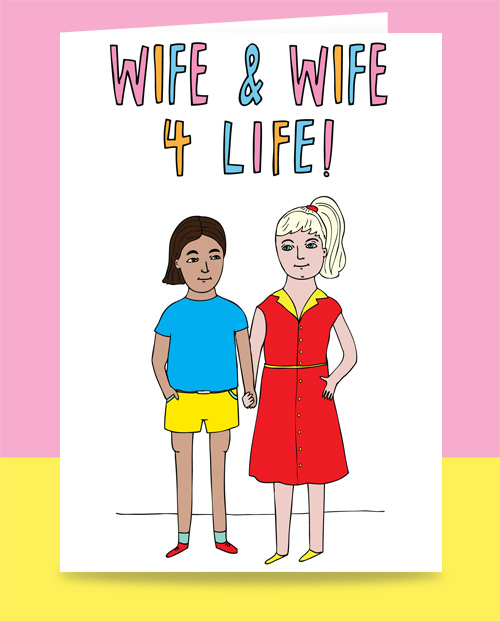 greeting card for two women getting married