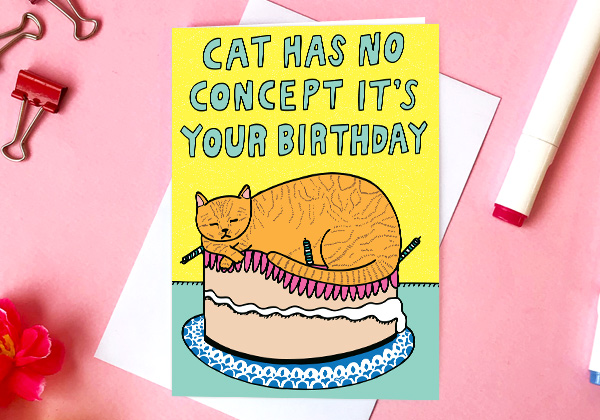 birthday card for a cat lover cat has no concept it's your birthday