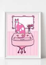 Pink Sink Pink Cat