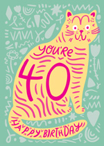 You're 40 Cat Number Birthday